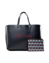 Tommy Hilfiger Дамска чанта Iconic Tommy Tote Sing AW0AW10457 Тъмносин - Pepit.bg