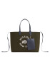 Tommy Hilfiger Дамска чанта Iconic Tommy Tote Wool Logo AW0AW15576 Зелен - Pepit.bg