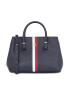 Tommy Hilfiger Дамска чанта Th Emblem Satchel Corp AW0AW15286 Тъмносин - Pepit.bg