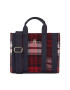 Tommy Hilfiger Дамска чанта Th Identity Small Tote Check AW0AW15884 Тъмносин - Pepit.bg