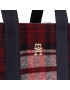 Tommy Hilfiger Дамска чанта Th Identity Small Tote Check AW0AW15884 Тъмносин - Pepit.bg