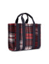 Tommy Hilfiger Дамска чанта Th Identity Small Tote Check AW0AW15884 Тъмносин - Pepit.bg