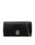 Tommy Hilfiger Дамска чанта Th Outline Lrg Flap Wallet AW0AW12399 Черен - Pepit.bg