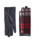 Tommy Hilfiger Дамски ръкавици Tommy Check Leather Gloves AW0AW15362 Тъмносин - Pepit.bg