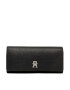 Tommy Hilfiger Голям дамски портфейл Th Emblem Lrg Flap Wallet AW0AW14651 Черен - Pepit.bg