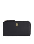 Tommy Hilfiger Голям дамски портфейл Th Feminine Large Slim Wallet AW0AW14890 Черен - Pepit.bg