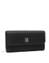 Tommy Hilfiger Голям дамски портфейл Th Element Lrg Flap Wallet AW0AW11624 Черен - Pepit.bg