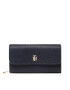 Tommy Hilfiger Голям дамски портфейл Th Element Lrg Flap Wallet Corp AW0AW12074 Тъмносин - Pepit.bg