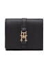 Tommy Hilfiger Малък дамски портфейл Th Plush Small Flap Wallet AW0AW14238 Черен - Pepit.bg