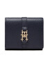 Tommy Hilfiger Малък дамски портфейл Th Plush Small Flap Wallet AW0AW14238 Тъмносин - Pepit.bg