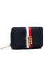 Tommy Hilfiger Малък дамски портфейл Relaced Th Med Wallet AW0AW10973 Тъмносин - Pepit.bg