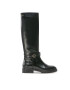 Tommy Hilfiger Офицерки Leather Belt Longboot FW0FW06758 Черен - Pepit.bg