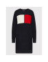 Tommy Hilfiger Плетена рокля Flag WW0WW32527 Тъмносин Regular Fit - Pepit.bg