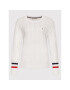 Tommy Hilfiger Пуловер Cable WW0WW33885 Бял Regular Fit - Pepit.bg