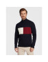 Tommy Hilfiger Пуловер Structure Flag MW0MW25343 Тъмносин Regular Fit - Pepit.bg