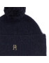 Tommy Hilfiger Шапка Th Evening Pompom Beanie AW0AW15390 Тъмносин - Pepit.bg