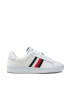 Tommy Hilfiger Сникърси Cupsole Court Stripes Knit Mix FM0FM03606 Бял - Pepit.bg