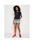 Tommy Hilfiger Тишърт Script Open Tee WW0WW29523 Тъмносин Regular Fit - Pepit.bg