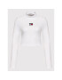 Tommy Jeans Блуза Crop Badge DW0DW12943 Бял Regular Fit - Pepit.bg