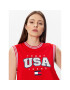 Tommy Jeans Блуза USA Basketball DW0DW15304 Червен Cropped Fit - Pepit.bg