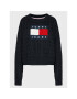 Tommy Jeans Curve Пуловер Center Flag DW0DW14569 Черен Boxy Fit - Pepit.bg