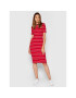 Tommy Jeans Ежедневна рокля Tjw Striped Rib Bodycon DW0DW10382 Червен Skim Fit - Pepit.bg