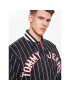 Tommy Jeans Яке бомбър Pinstripe DM0DM15917 Черен Relaxed Fit - Pepit.bg