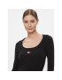 Tommy Jeans Плетена рокля Tjw Badge Rib Bodycon Ls DW0DW17424 Черен Slim Fit - Pepit.bg