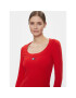 Tommy Jeans Плетена рокля Tjw Badge Rib Bodycon Ls DW0DW17424 Червен Slim Fit - Pepit.bg