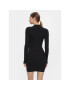 Tommy Jeans Плетена рокля Tjw Badge Zip Sweater Dress DW0DW17525 Черен Slim Fit - Pepit.bg