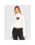 Tommy Jeans Поло Furry Flag DW0DW11719 Бял Cropped Fit - Pepit.bg