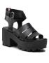 Tommy Jeans Сандали Heeled Leather Sandal EN0EN01803 Черен - Pepit.bg