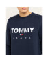 Tommy Jeans Суитшърт Tjm Melange Tommy Crew DM0DM07401 Тъмносин Slim Fit - Pepit.bg