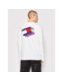 Tommy Jeans Тениска с дълъг ръкав Layered Flag Graphic DM0DM11615 Бял Regular Fit - Pepit.bg