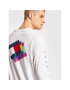 Tommy Jeans Тениска с дълъг ръкав Layered Flag Graphic DM0DM11615 Бял Regular Fit - Pepit.bg