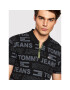 Tommy Jeans Тениска с яка и копчета Aop DM0DM11337 Черен Regular Fit - Pepit.bg