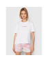 Tommy Jeans Тишърт Crop Multi Linear DW0DW10437 Бял Regular Fit - Pepit.bg