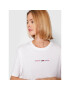 Tommy Jeans Тишърт Crop Multi Linear DW0DW10437 Бял Regular Fit - Pepit.bg