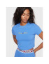 Tommy Jeans Тишърт Linear Logo DW0DW14208 Син Cropped Fit - Pepit.bg