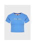 Tommy Jeans Тишърт Linear Logo DW0DW14208 Син Cropped Fit - Pepit.bg