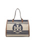 Tory Burch Дамска чанта Ella Jacquard Stripe Tote 88083 Бежов - Pepit.bg