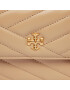 Tory Burch Дамска чанта Kira Chevron Mini Top Handle Chain Wallet 152356 Бежов - Pepit.bg