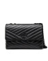 Tory Burch Дамска чанта Kira Chevron Powder Coated Convertible Shoulder Bag 90857 Черен - Pepit.bg