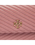 Tory Burch Дамска чанта Kira Moto Quilt Mini Top Handle Chain Wallet 155893 Розов - Pepit.bg