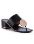 Tory Burch Джапанки Patos Disk 45mm Sandal Calf Leather 63575 Черен - Pepit.bg