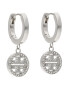 Tory Burch Обици Miller Pave Hoop Earring 87041 Сребрист - Pepit.bg