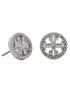 Tory Burch Обици Miller Pave Stud Earring Box 80318 Сребрист - Pepit.bg