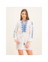 Tory Burch Плажна рокля Embroidered Linen Dress 54804 Бял Regular Fit - Pepit.bg