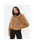 TWINSET Кожено палто 232TT2021 Кафяв Regular Fit - Pepit.bg