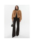 TWINSET Кожено палто 232TT2021 Кафяв Regular Fit - Pepit.bg